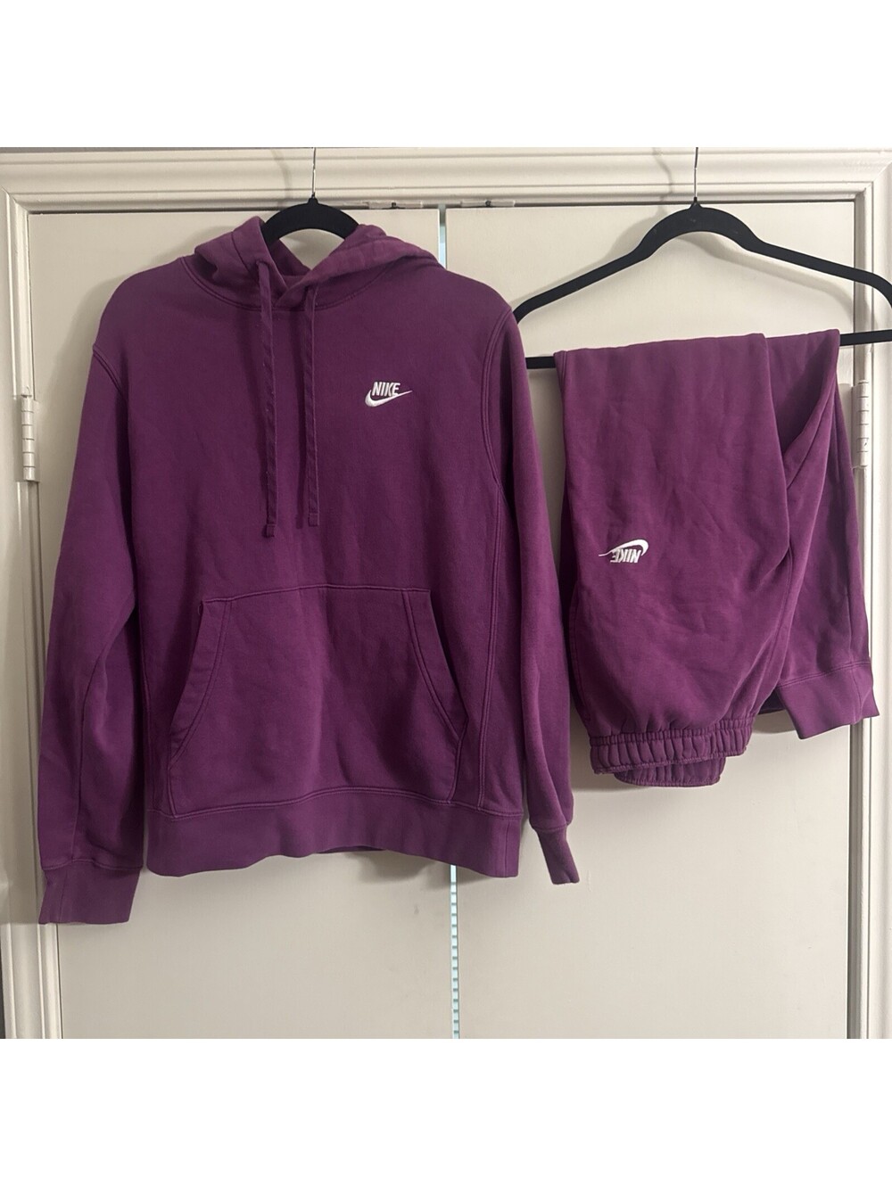 Nike Sportswear Club Fleece Tracksuit Matching Set Purple Hoodie Joggers Small S